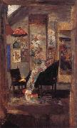 James Ensor Skeleton Looking at Chinoiseries Norge oil painting reproduction